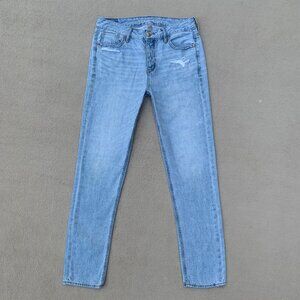 American Eagle Outfitters Tomgirl Straight Leg Hidden Button-Up Fly Jeans